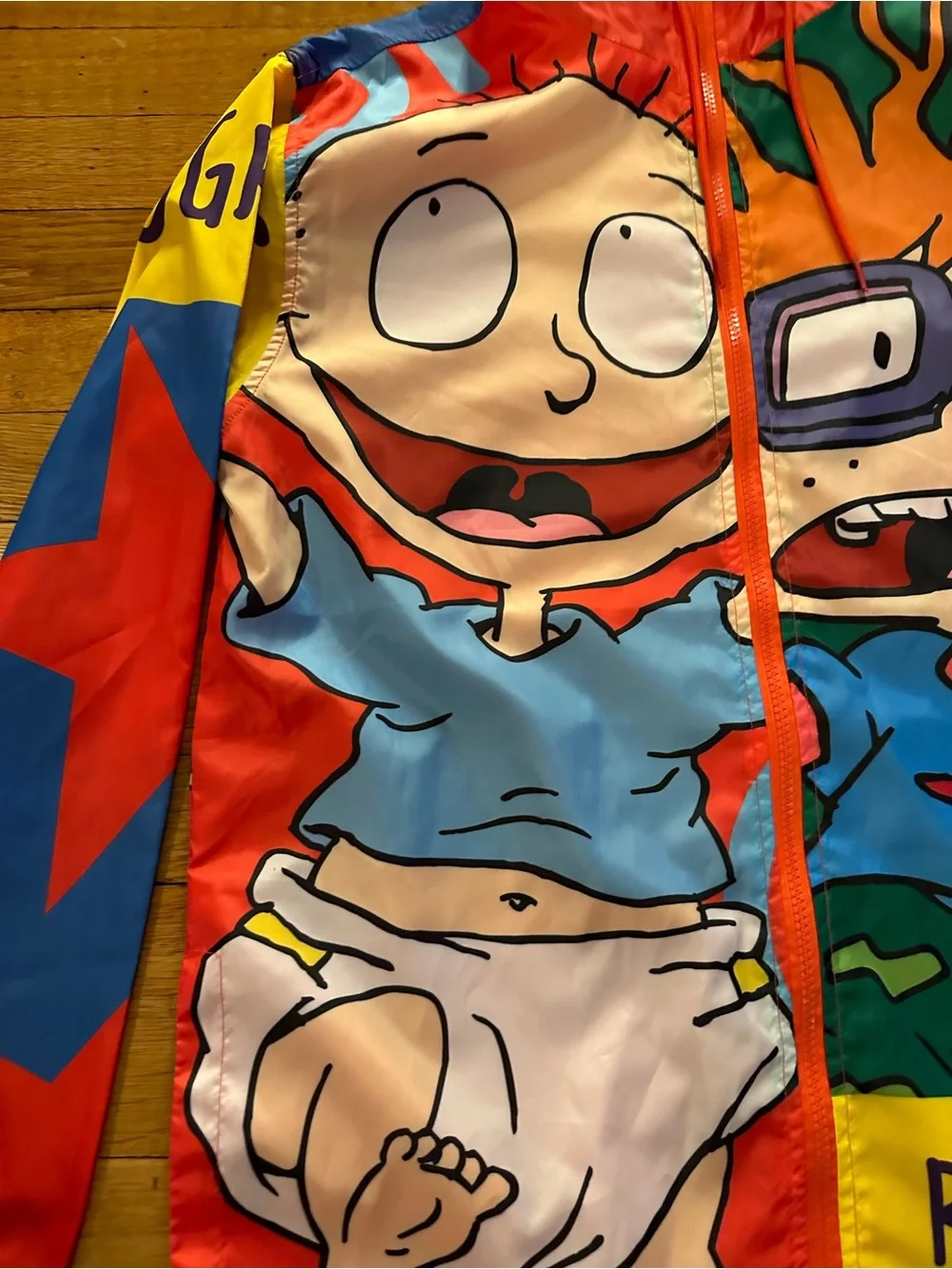 Nickelodeon Rugrats 90's Tommy Windbreaker Full Zip Jacket AOP CHUCKY SMALL New